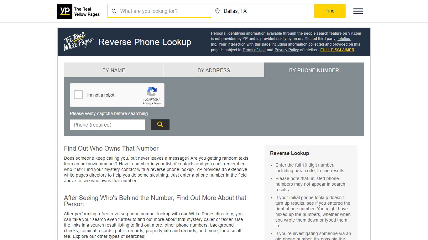 Reverse Phone Lookup - Search & Find by Phone Number - YP.com